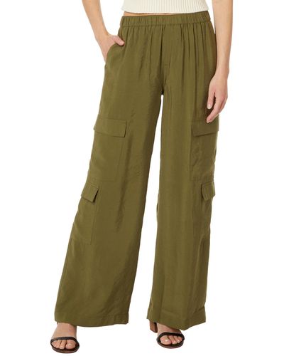 Madewell Pull-on Wide-leg Cargo Pants In Softdrape - Green