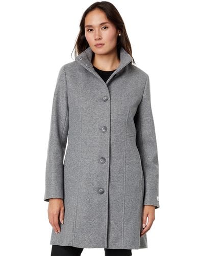 Calvin Klein Stand Collar Coat - Gray