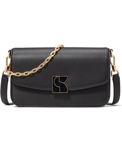 Kate Spade Dakota Smooth Leather Medium Convertible Shoulder Bag - Black