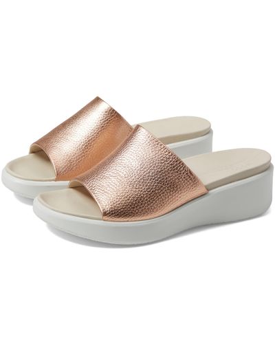 Ecco Flowt Luxe Wedge Sandal Slide - Metallic