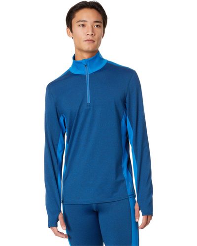 Hot Chillys Micro Elite Chamois Color-block Zip-t - Blue