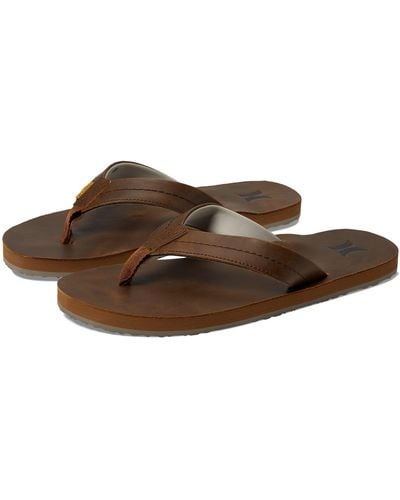 Hurley One Only Leather Sandals - Brown