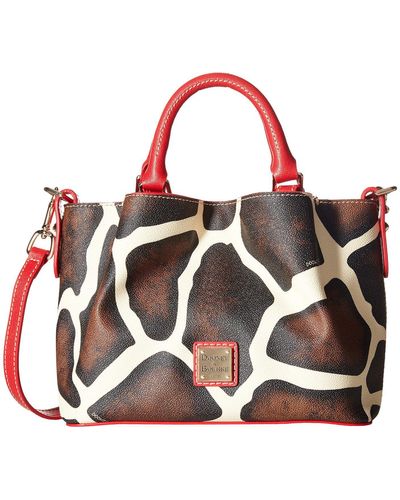 Dooney & Bourke Serengeti Mini Barlow (giraffe/red Trim) Handbags