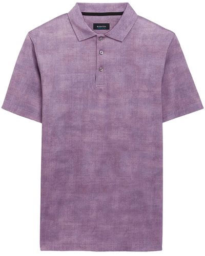 Bugatchi Andre Printed Ooohcotton Tech Performance Three-button Polo - Gray