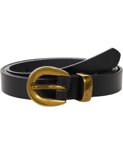 Madewell Chunky Buckle Skinny Leather Belt - Black