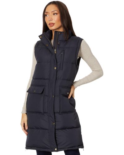 Lauren by Ralph Lauren Long Puffer Vest With Berber - Blue