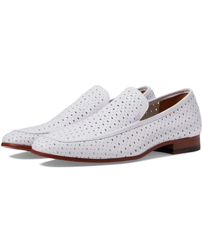 Stacy Adams Winden Perfed Slip-on Loafer - White