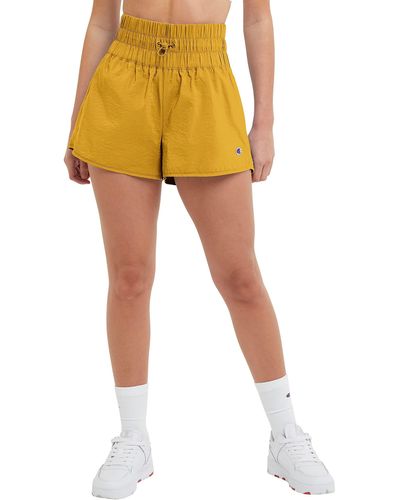 Champion , Woven Moisture-wicking Shorts, 2.5', Sun Dial Yellow C-patch Logo