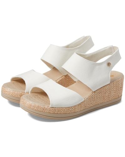 Bzees Reveal Ankle Strap Wedge Sandals - White