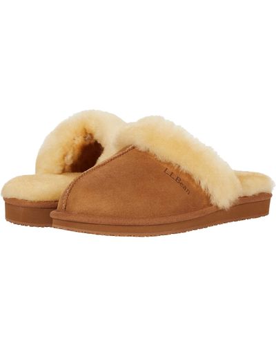 L.L. Bean Wicked Good Shearling-lined Slides - Brown