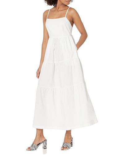 Monrow Poplin Maxi Dress - White