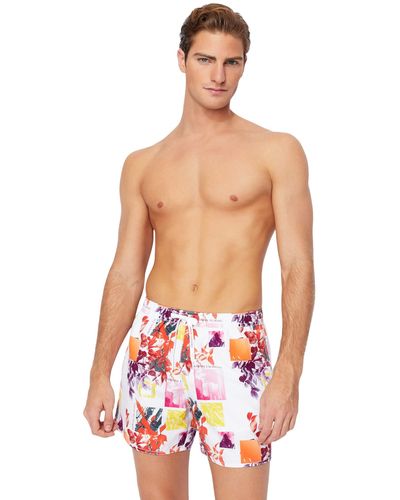 Armani Exchange All Over Collage Print Swimshorts - White
