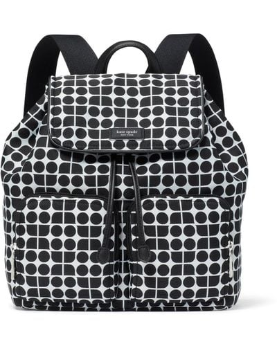 Kate Spade Noel Printed Fabric Backpack - Black