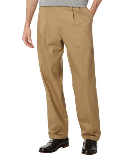 Dockers Classic Fit Signature Iron Free Khaki With Stain Defender Pants - Pleated - Natural
