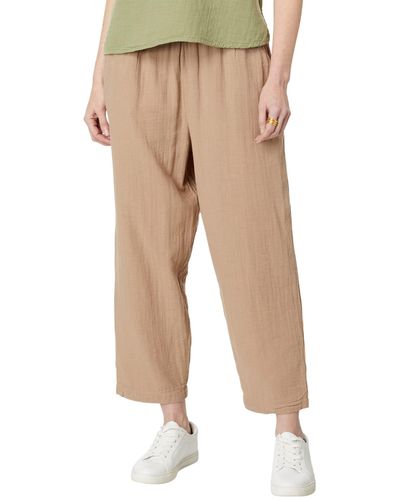 Mod-o-doc Double Layer Gauze Easy-fit Cropped Pants - Natural