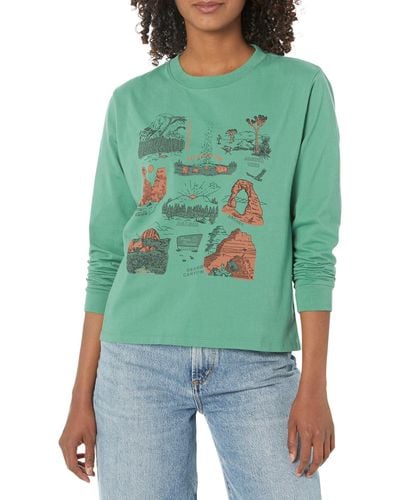 Parks Project National Park Welcome Boxy Long Sleeve Tee - Green