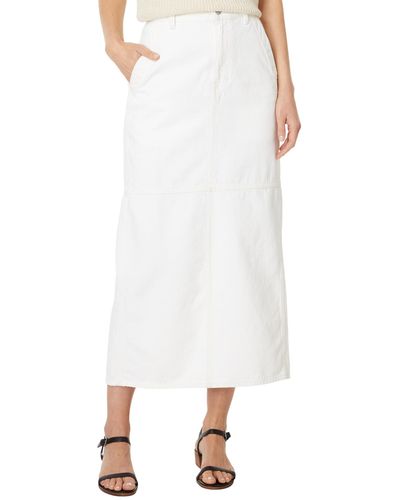 Madewell Denim Carpenter Maxi Skirt In Tile White