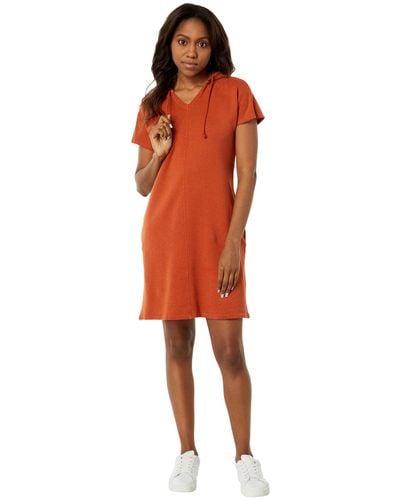 Toad&Co Epique Hooded Short Sleeve Dress - Orange