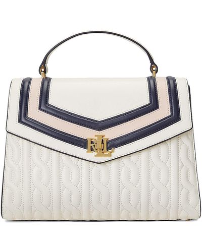 Lauren by Ralph Lauren Nappa Leather Medium Farrah Satchel - White