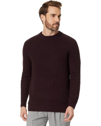 Karl Lagerfeld Texture Crew Neck Sweater - Red