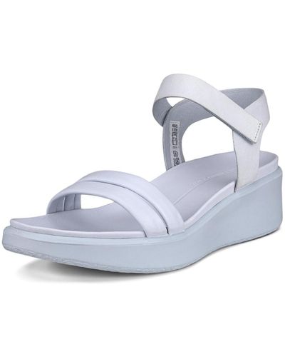 Ecco Flowt Luxe Wedge Sandal - White