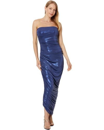 Norma Kamali Strapless Diana Gown Xl - Blue
