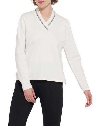 Lyssé Noelle Embellished Sweater - White