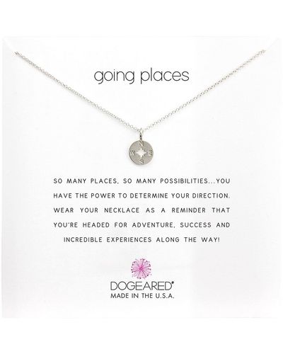 Dogeared Going Places Compass Reminder Necklace - Metallic