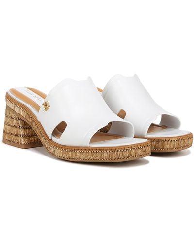 Franco Sarto Florence Fashion Slide Heeled Sandals - White