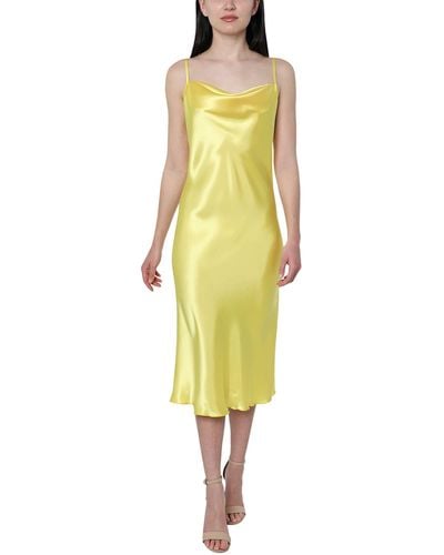 Bebe Satin Slip Dress - Yellow
