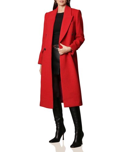 Avec Les Filles Wool Blend Double-breasted Coat - Red
