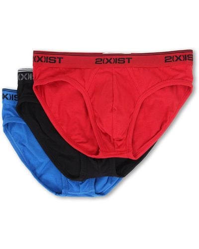 2xist 2(x)ist 3-pack Cotton Stretch No Show Brief (red/black/skydiver) Underwear