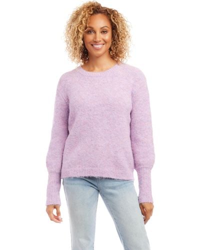 Karen Kane Crew Neck Sweater - Purple