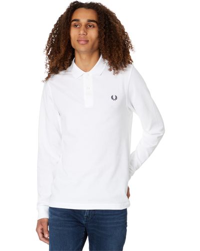 Fred Perry Long Sleeve Plain Shirt - White