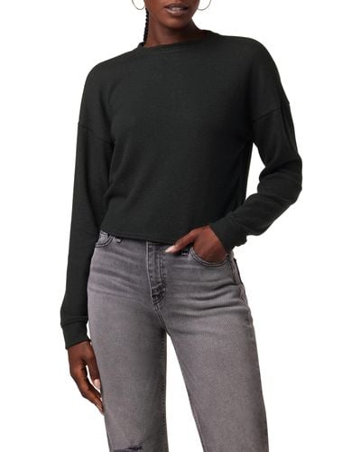 Hudson Jeans Twist Back Long Sleeve Sweatshirt - Black
