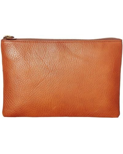 Madewell The Leather Pouch Clutch - Brown