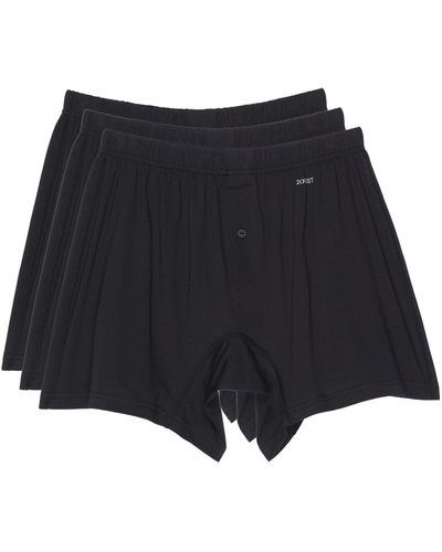 2xist 2(x)ist 3-pack Pima Cotton Knit Boxer (black) Underwear - Blue