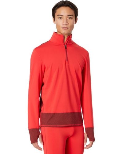 Hot Chillys Micro Elite Chamois Color-block Zip-t - Red