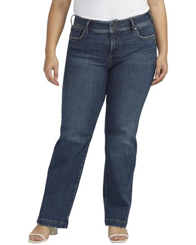Silver Jeans Co. Plus Size Suki Mid-rise Pants Leg Jeans W93910eae337 - Blue