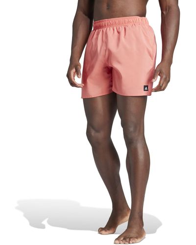 adidas Solid Clx Short-length Swim Shorts - Pink