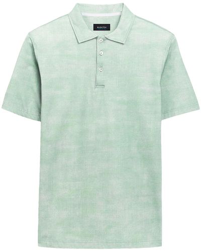 Bugatchi Andre Printed Ooohcotton Tech Performance Three-button Polo - Blue