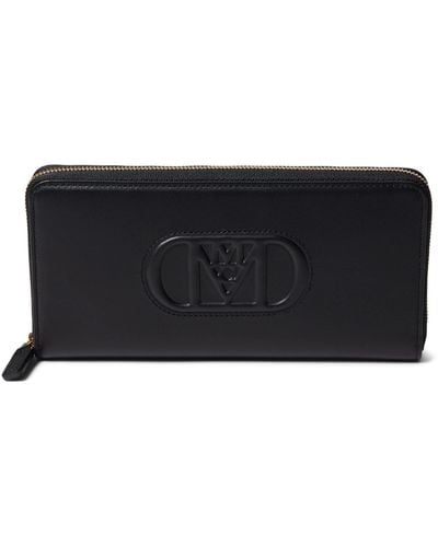 MCM Mode Travia Leather Zip Around Large - Black