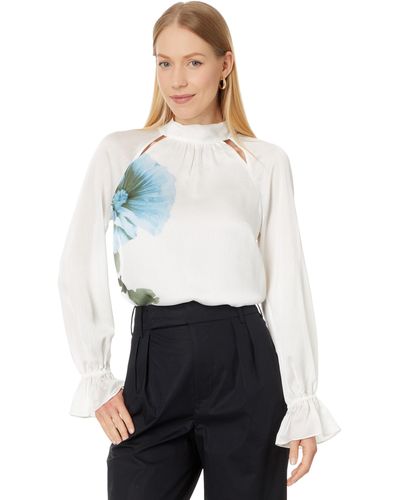Ted Baker Avaly Long Sleeved Cut Out Blouse - White
