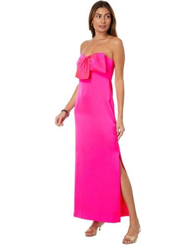 Lilly Pulitzer Carlynn Satin Maxi Bow Dress - Pink