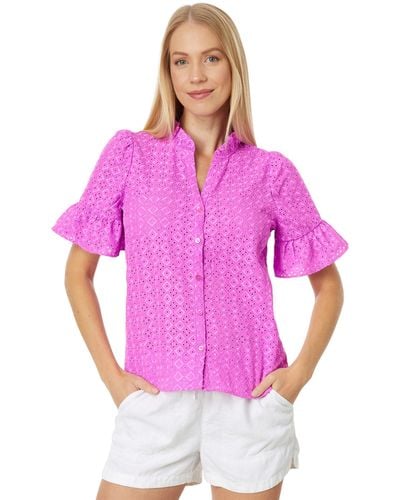 Lilly Pulitzer Calynn Eyelet Button-down - Pink
