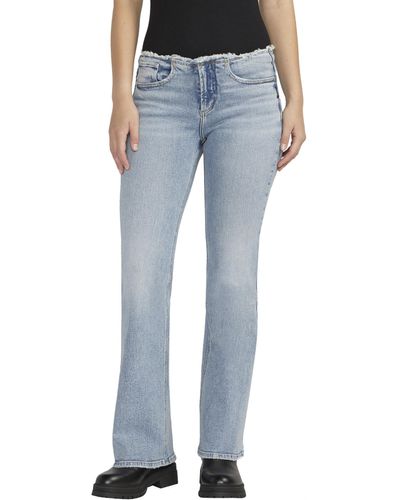 Silver Jeans Co. Britt Low Rise Curvy Fit Flare Jeans L90812soc254 - Blue