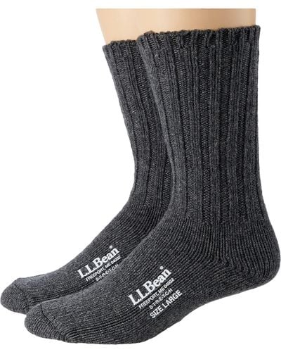 L.L. Bean Merino Wool Ragg Socks 10 2-pair - Black