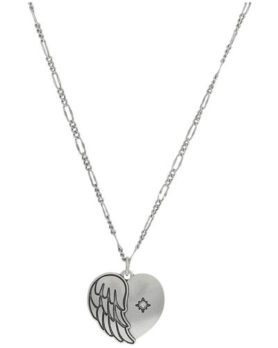 ALEX AND ANI Angel Wing Heart Family Forever Necklace - Black