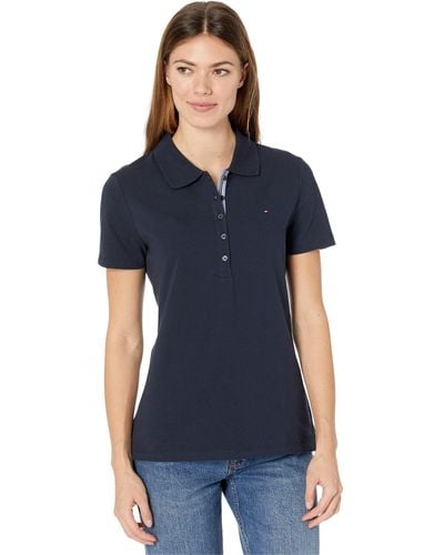Tommy Hilfiger Solid Short Sleeve Polo - Blue