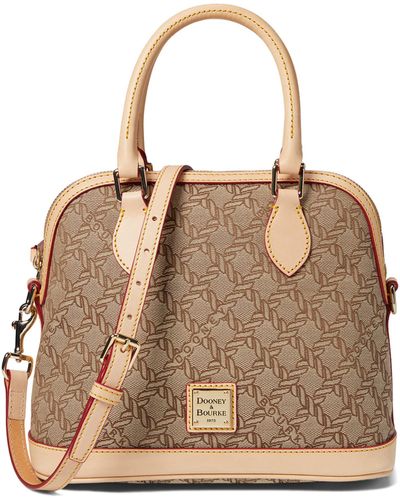 Dooney & Bourke Logo Navy Celeste Satchel Bag In